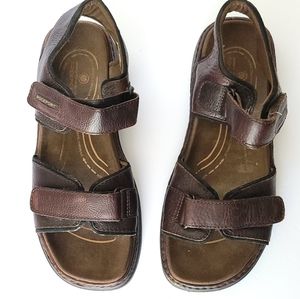 Rockport Mens Southern Adventure Fisherman Sandals Brown Hook Loop Leather size